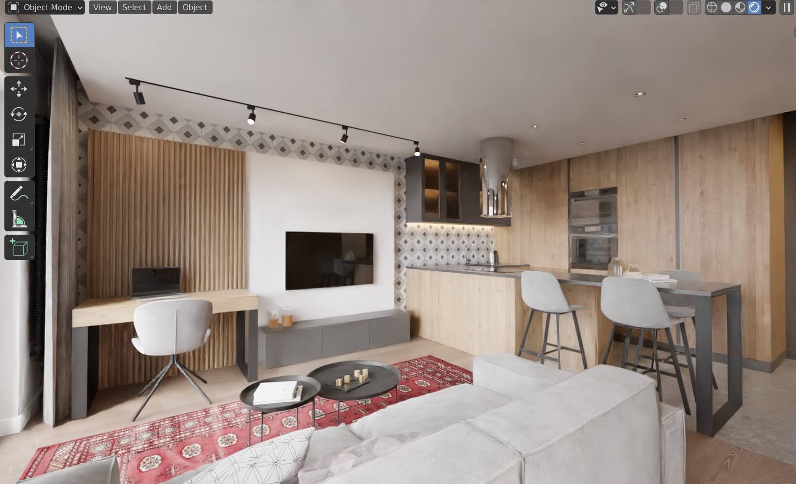 Cyfrowy ekspert projektuje przestrzenie i budynki w internecie, wykorzystując zaawansowane narzędzia architektoniczne